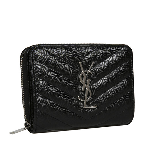 Yves saint Laurent/圣罗兰 16秋冬牛皮YSL LOGO按扣拉链女士钱包 403723BOW02