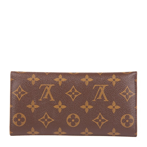 Louis Vuitton/路易威登 老花色配玫紫色Monogram帆布女士三折钱包（含可拆卸手袋）M60708