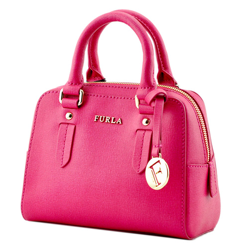 FURLA/芙拉*新款玫红色女士牛皮两用筒包手提包775620