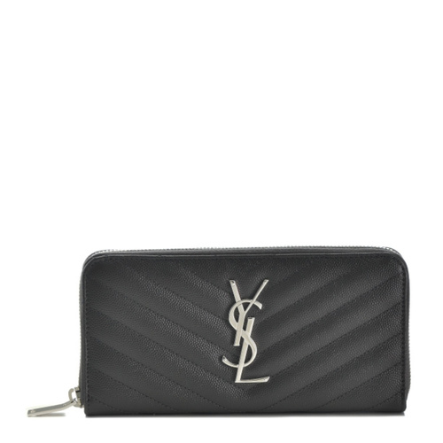 Yves saint Laurent/圣罗兰 女士黑色真皮长款钱包 358094 BOW02 1257