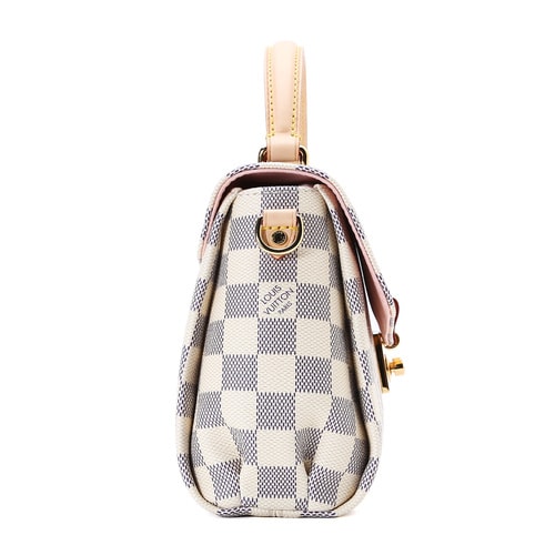 Louis Vuitton/路易威登 2016新款白棋格内拼樱花粉色女士邮差包 帆布/配皮 N41581