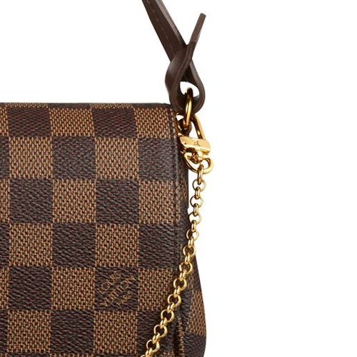 Louis Vuitton/路易威登 女士棕色棋盘格 Damier Azur 帆布/配皮FAVORITE 手袋