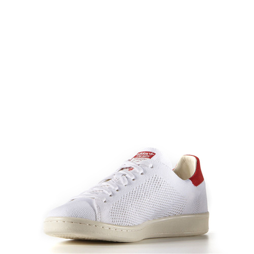 adidas 白/红 STAN SMITH PRIMEKNIT面料灵活透气运动鞋 S75147