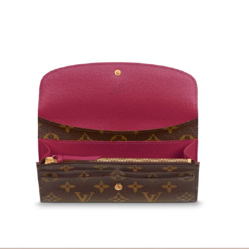 Louis Vuitton/路易威登 老花色 Monogram帆布 女士 EMILIE钱包 M60697